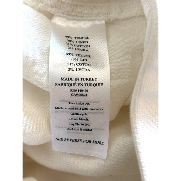 Faherty Arlie Day Jogger Pants Size XXXL Linen Tencel Blend White PullOn Pockets - Picture 9 of 9